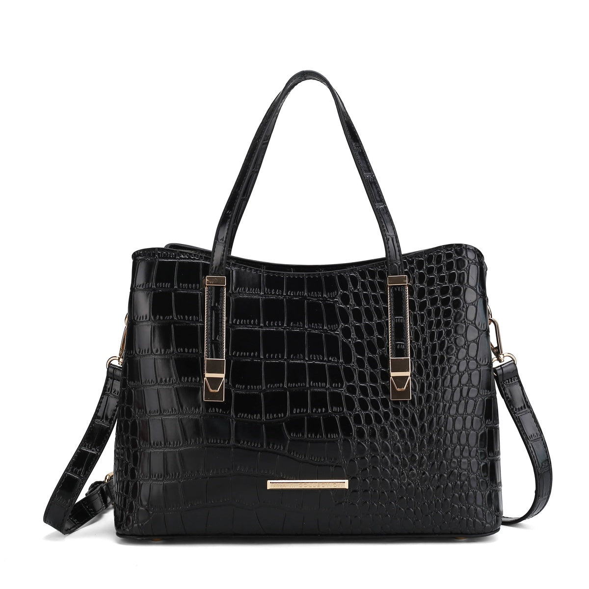  MKF Collection Aurelia Embossed Shoulder Bag - Black - Bonton