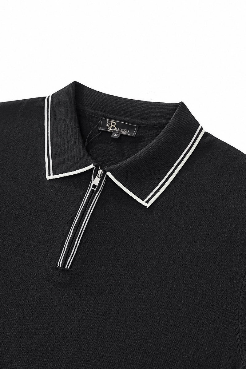  Barocco Urban Pulse Zip Polo BLACK - BLACK - Bonton