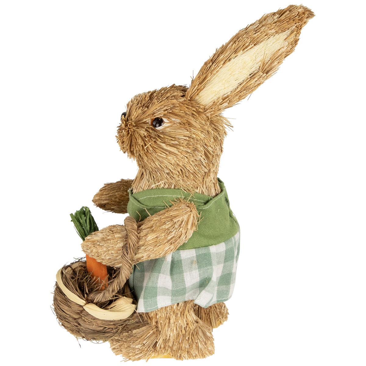  Northlight Sisal Easter Bunny Rabbit Spring Figure With Carrot Basket - 10.5