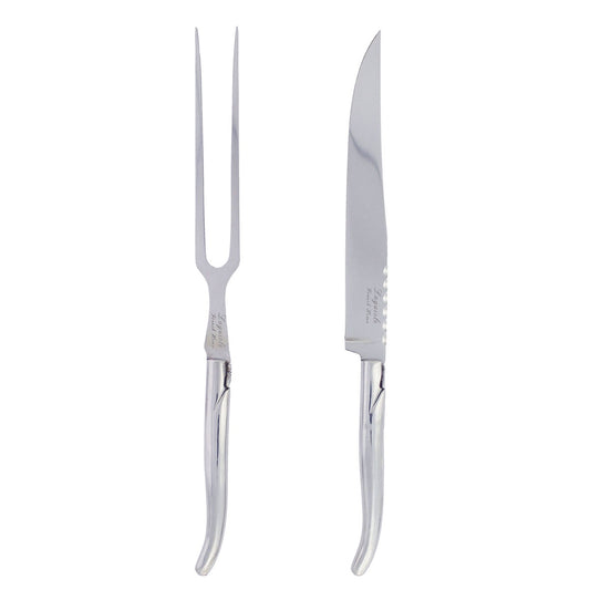 Laguiole Stainless Steel Carving Knife and Fork Set