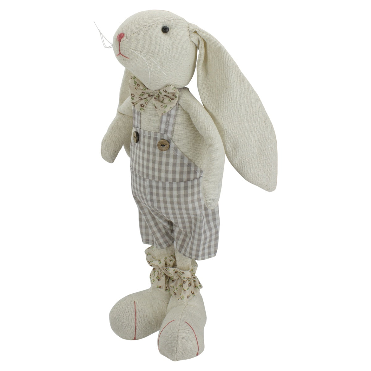  Northlight Standing Boy Easter Bunny Rabbit With Floral Bowtie Spring Figure - 14.5