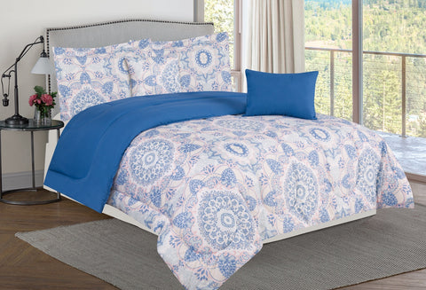 Bibb Home 5 Piece Comforter Set With Decorative Pillows