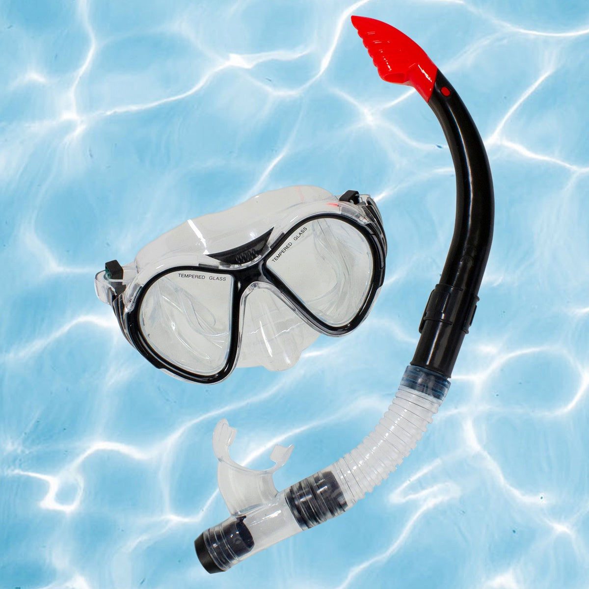  Pool Central Black Scuba Mask With Snorkel Pool Set - Ages 14+ - Default Title - Bonton