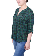 Petite 3/4 Roll Sleeve Top