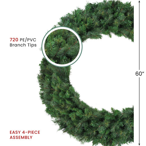 Real Touch™? Canyon Mixed Pine Artificial Christmas Wreath - 60" - Unlit