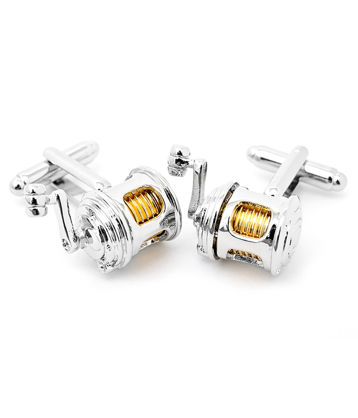  Cufflinks Fishing Reel Cufflinks - Silver - Bonton