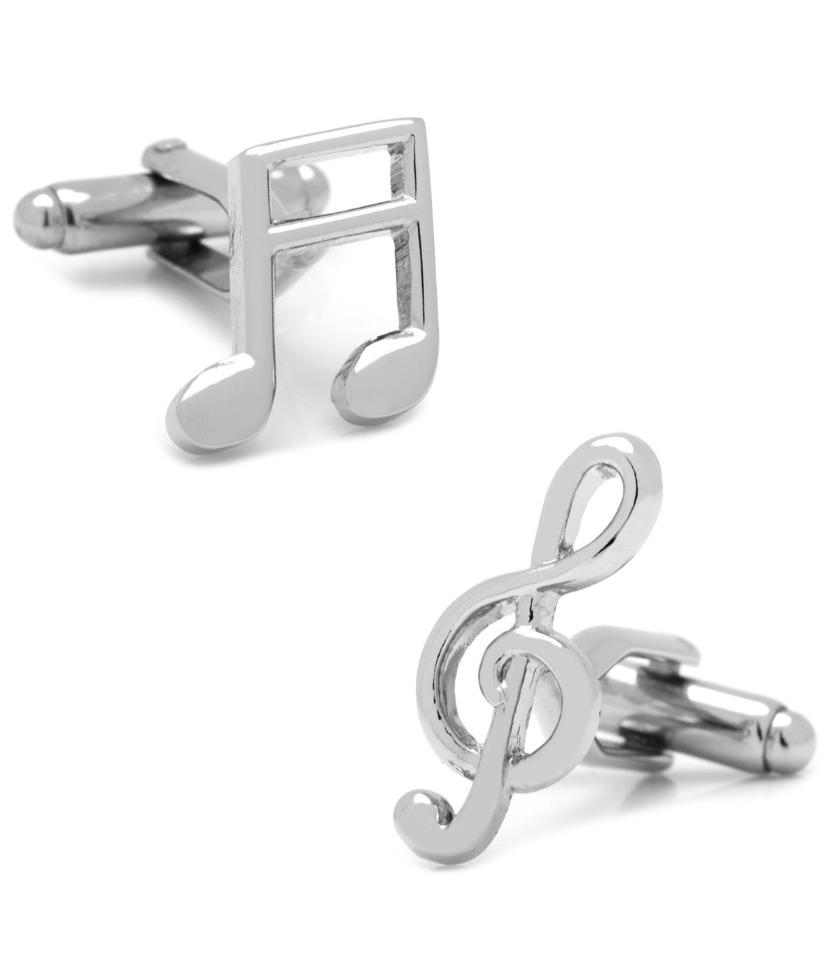  Cufflinks Music Notes Cufflinks - Silver - Bonton