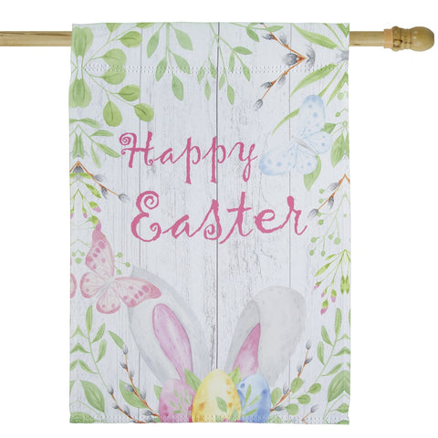 Happy Easter Bunny Ears Outdoor House Flag 28" X 40"