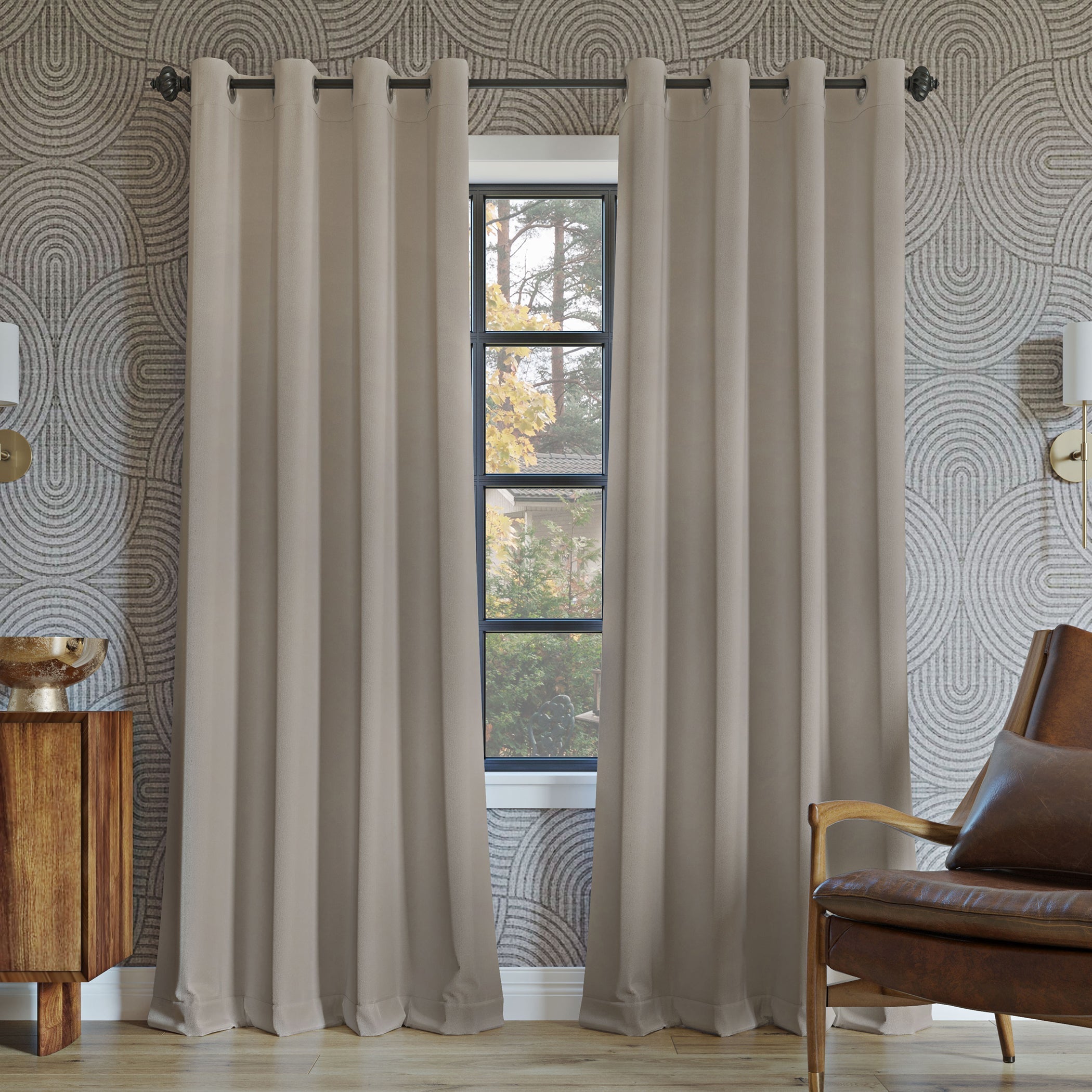  Rocco Theater Grade Extreme 100% Blackout Grommet Curtain Panel - Pearl - Bonton