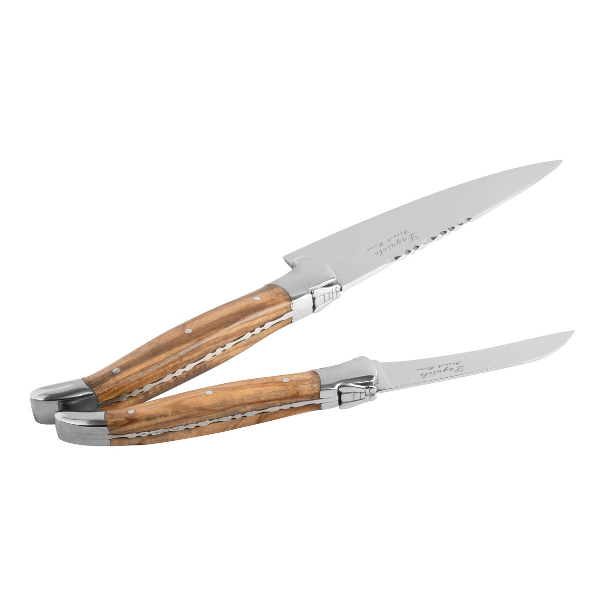  French Home 2 Piece Connoisseur Laguiole Vegetable Knife Set With Olive Wood Handles - Default Title - Bonton