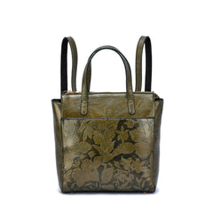 Shia 3D Embossed Floral Convertible Shoulder Bag/Backpack