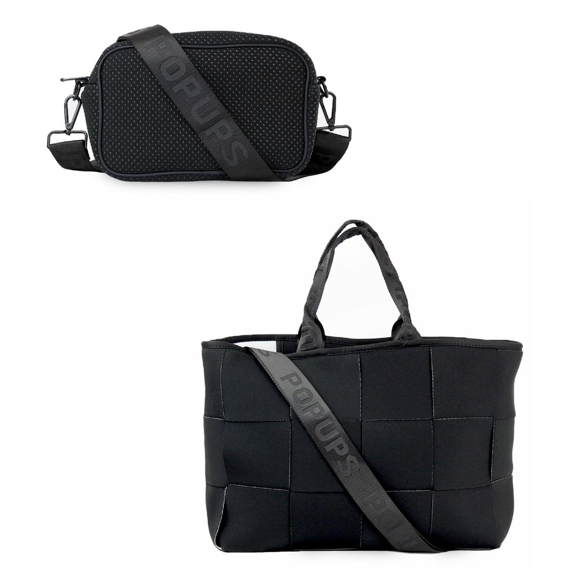  Pop Ups Brand Icon Tote + Camera Bag - Black - Default Title - Bonton