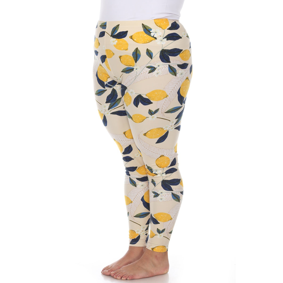  White Mark Plus Size Super Soft Tropical Printed Leggings - one size - Bonton