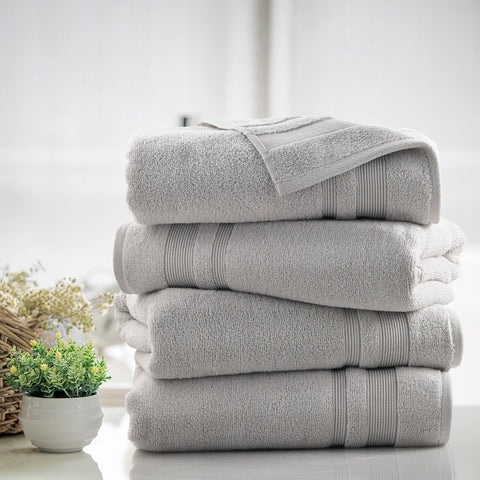 Kathy Ireland 4 Piece Zero Twist Cotton Plush Bath Towel Set