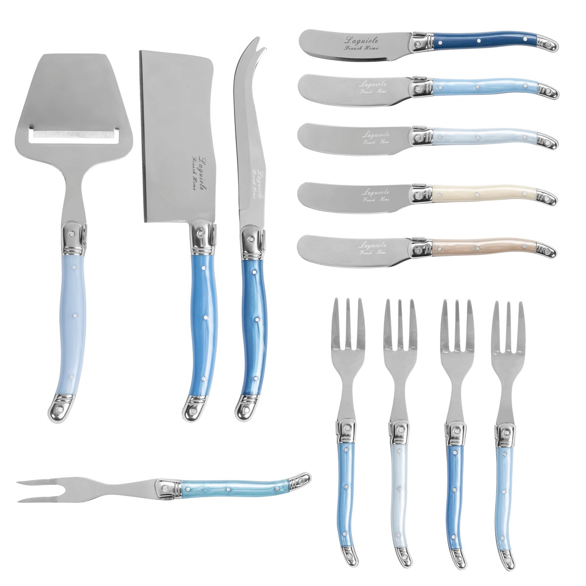  French Home Ultimate 13-Piece Laguiole Charcuterie Set With Shades of Blue Handles - Default Title - Bonton