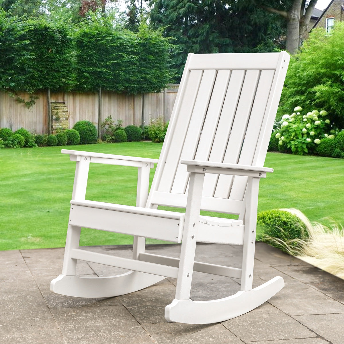  Northlight All Weather Recycled Plastic Outdoor Rocking Chair  White - White - Bonton