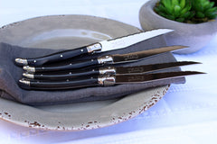 Set of 4 Laguiole Black Steak Knives