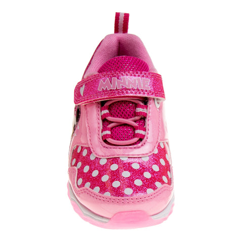 Disney Girls Minnie Mouse Light Up Laceless Running Shoes (Toddler/Little Girl)