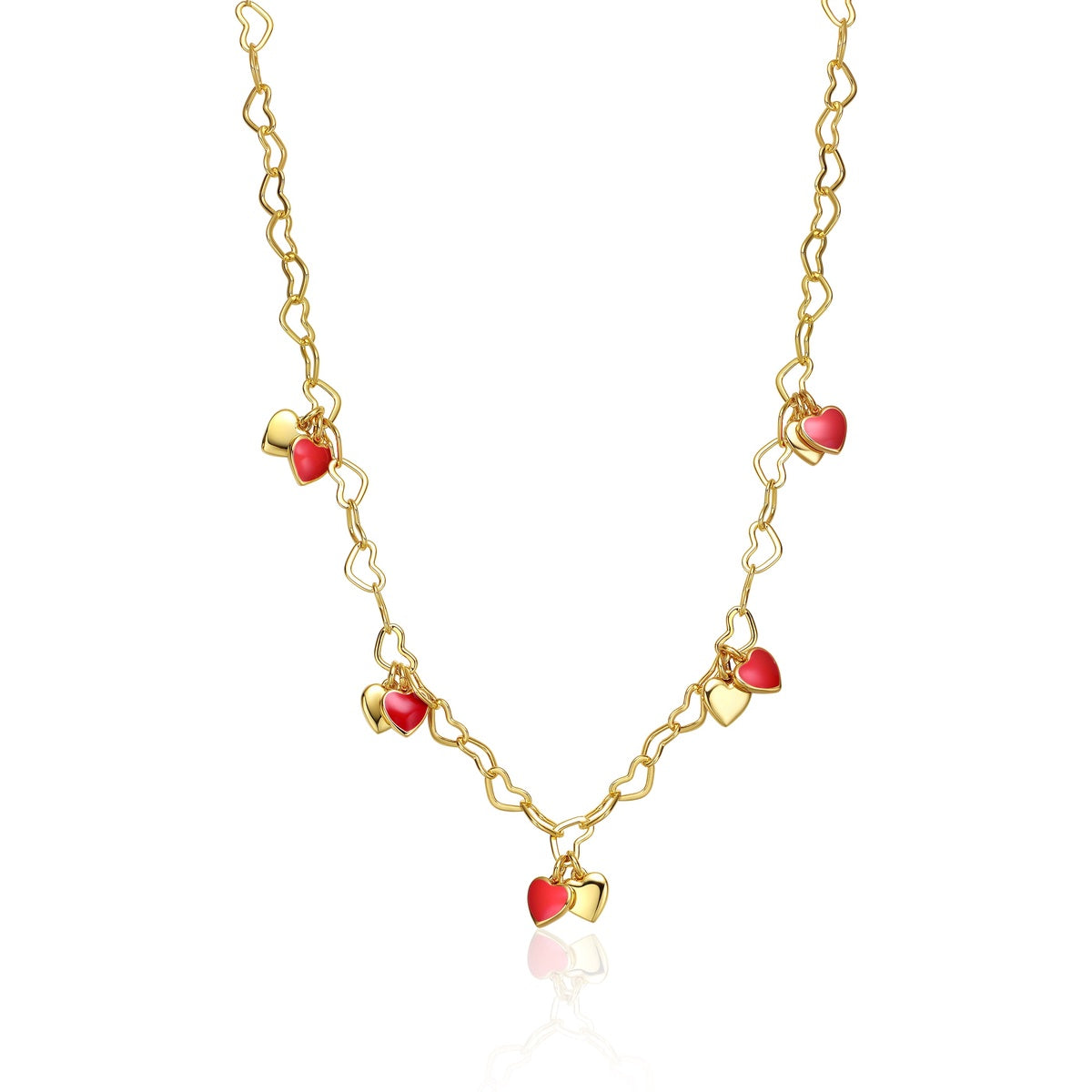  GigiGirl Toddlers/Kids 14k Gold Plated Red Heart Enamel Charm Necklace - Default Title - Bonton