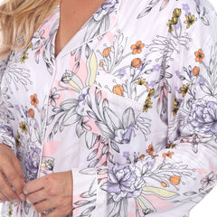 Plus Size Long Sleeve Floral Pajama Set