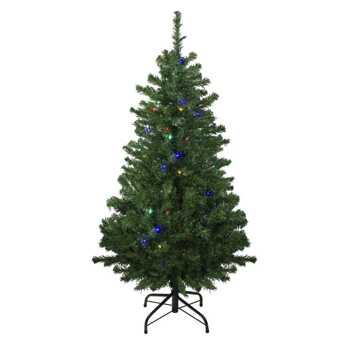  Northlight Pre-Lit Medium Mixed Classic Pine Artificial Christmas Tree - 4' - Multi LED Lights - 4' - Bonton