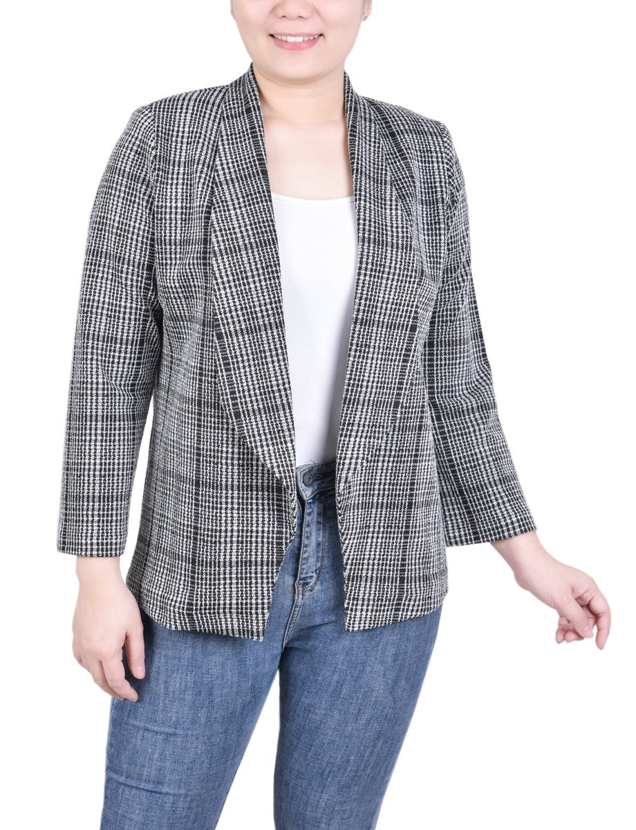  NY Collection Long Sleeve Ponte Jacket - Plum Caspia - Bonton