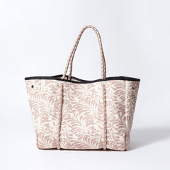 Palm Beige Set - Everyday Tote And Pouch