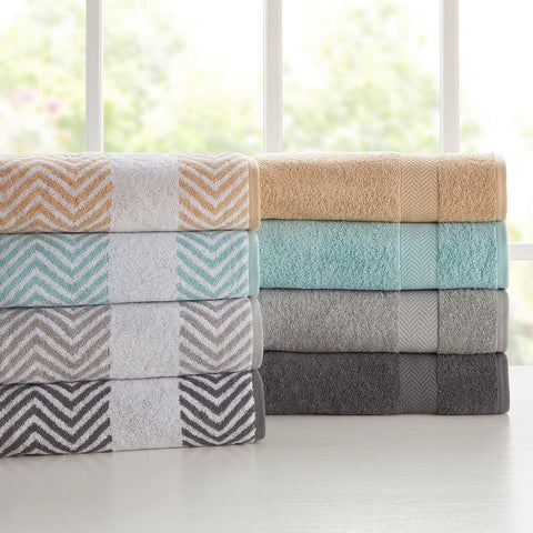 Kathy Ireland 6 Piece Chevron Jacquard Towel Set With Lets Dry