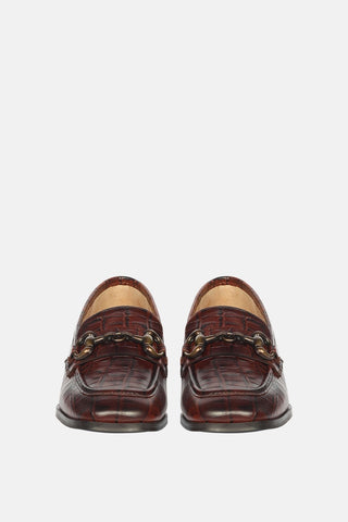 Jacqueline Croco - Heeled Loafers