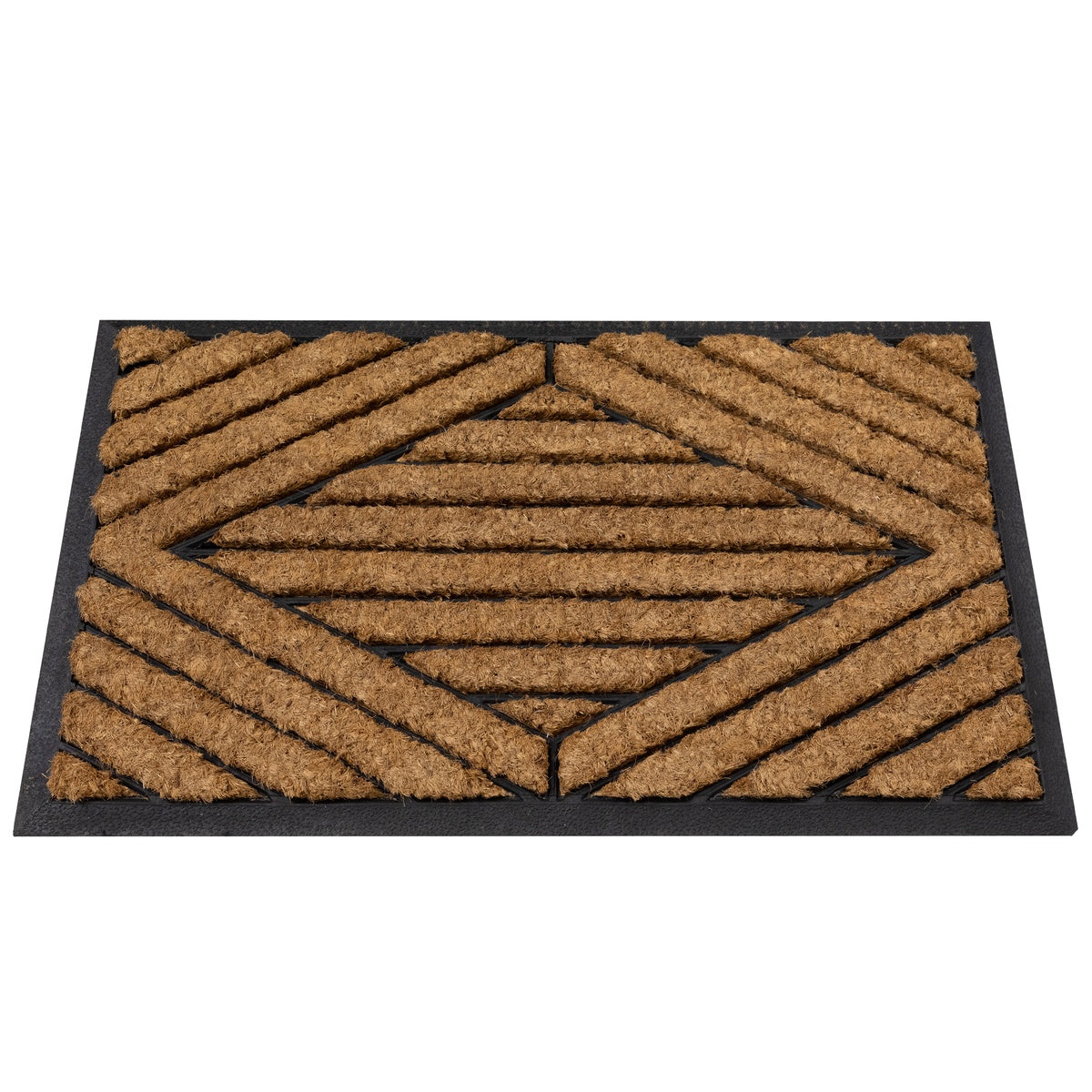  Northlight Black and Brown Diamond Pattern Doormat With Rubber Back 29 X 17 - Default Title - Bonton