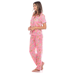 Women's Short Sleeve & Pants Tropical Pajama Set