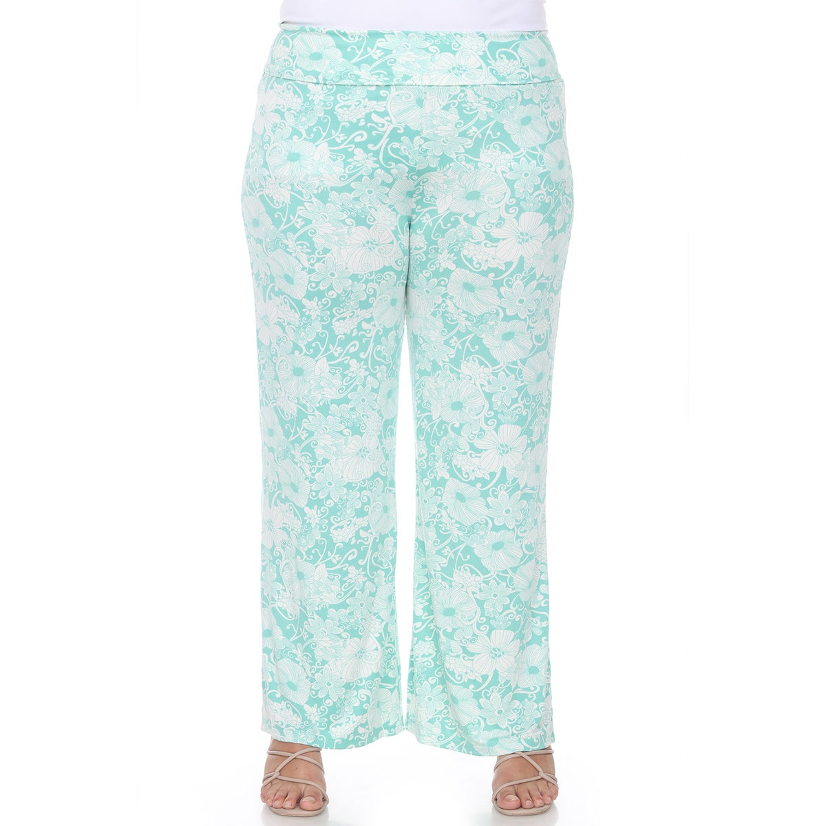  White Mark Plus Size Floral Paisley Palazzo Pants - 1x - Bonton