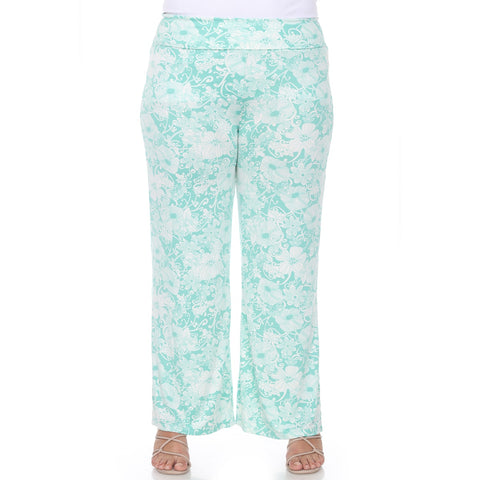 Plus Size Floral Paisley Palazzo Pants