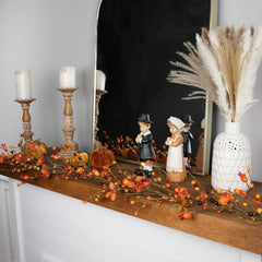 5' X 6" Fall Harvest Berries and Leaves Twig Artificial Garland  Unlit