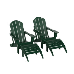 4-Piece Adirondack Conversation Chair with Footrest Ottoman Set