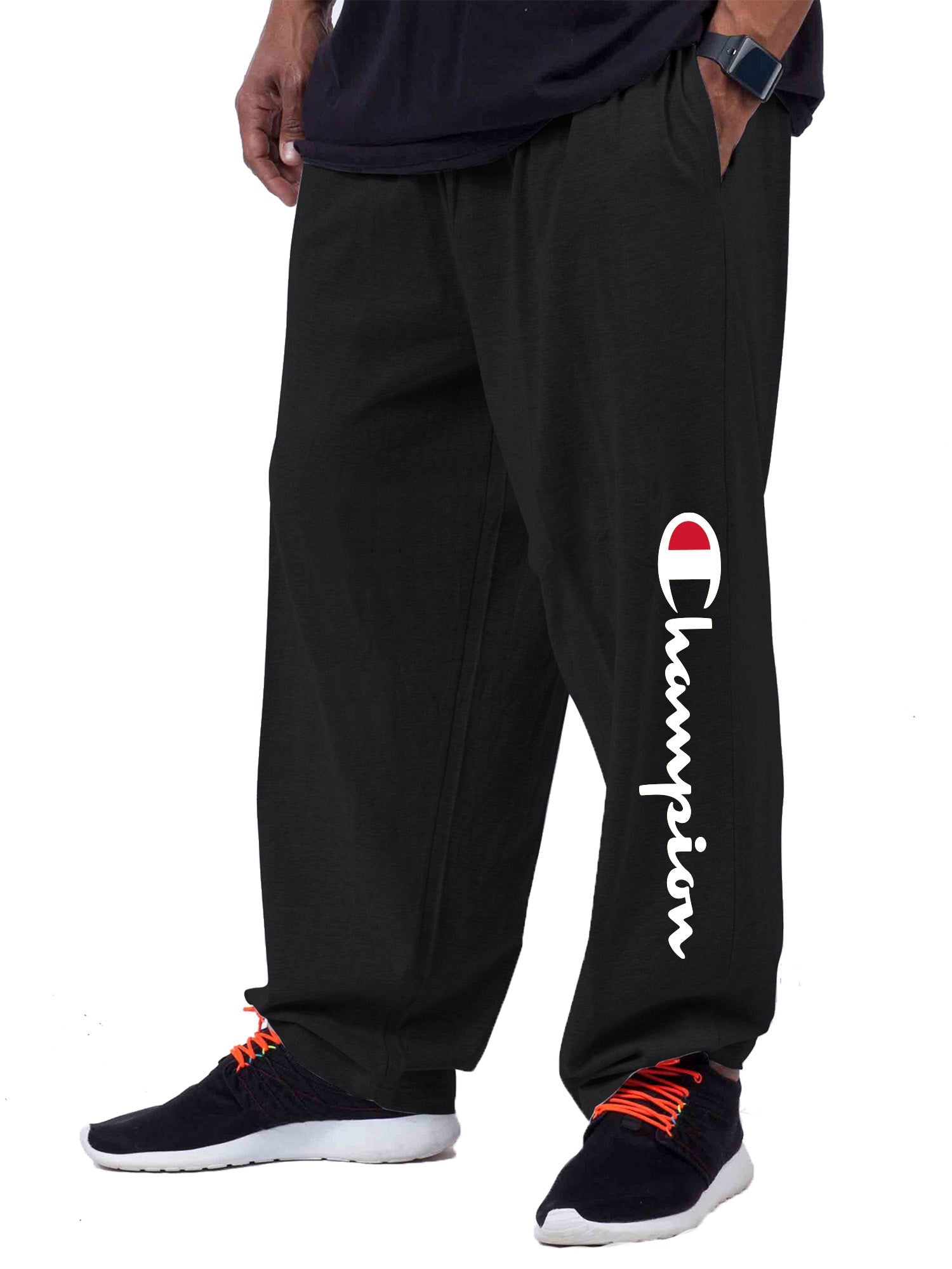  Champion Champion Big And Tall Men's 100% Cotton Jersey Sweatpants - Black - Bonton