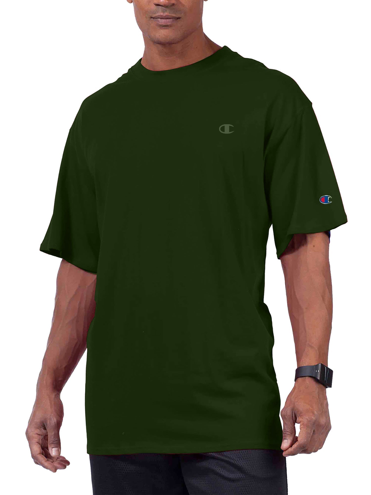  Champion Big And Tall Men's 100% Cotton Teeshirt - Cargo Olive - Bonton