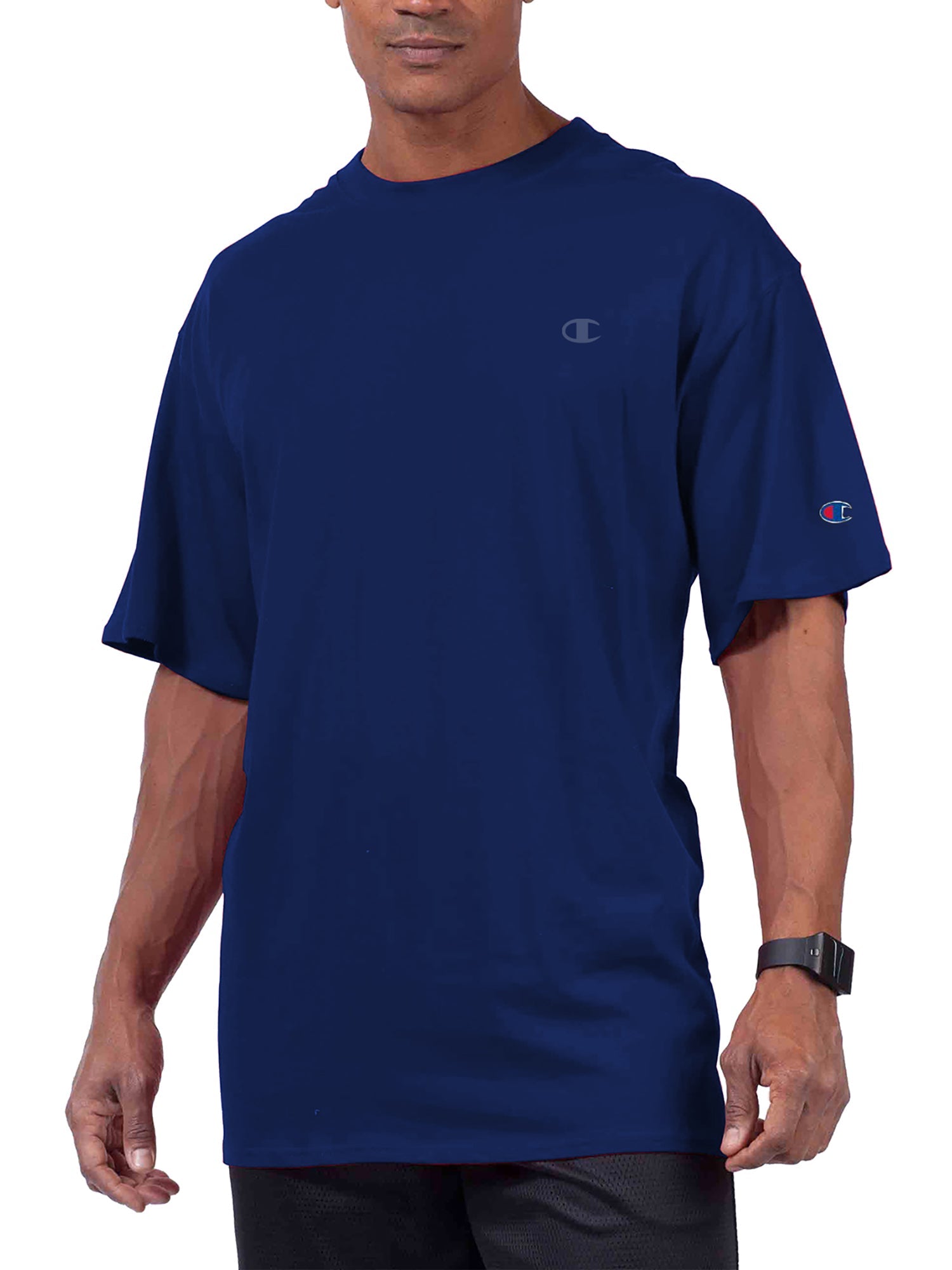  Champion Big And Tall Men's 100% Cotton Teeshirt - Navy - Bonton