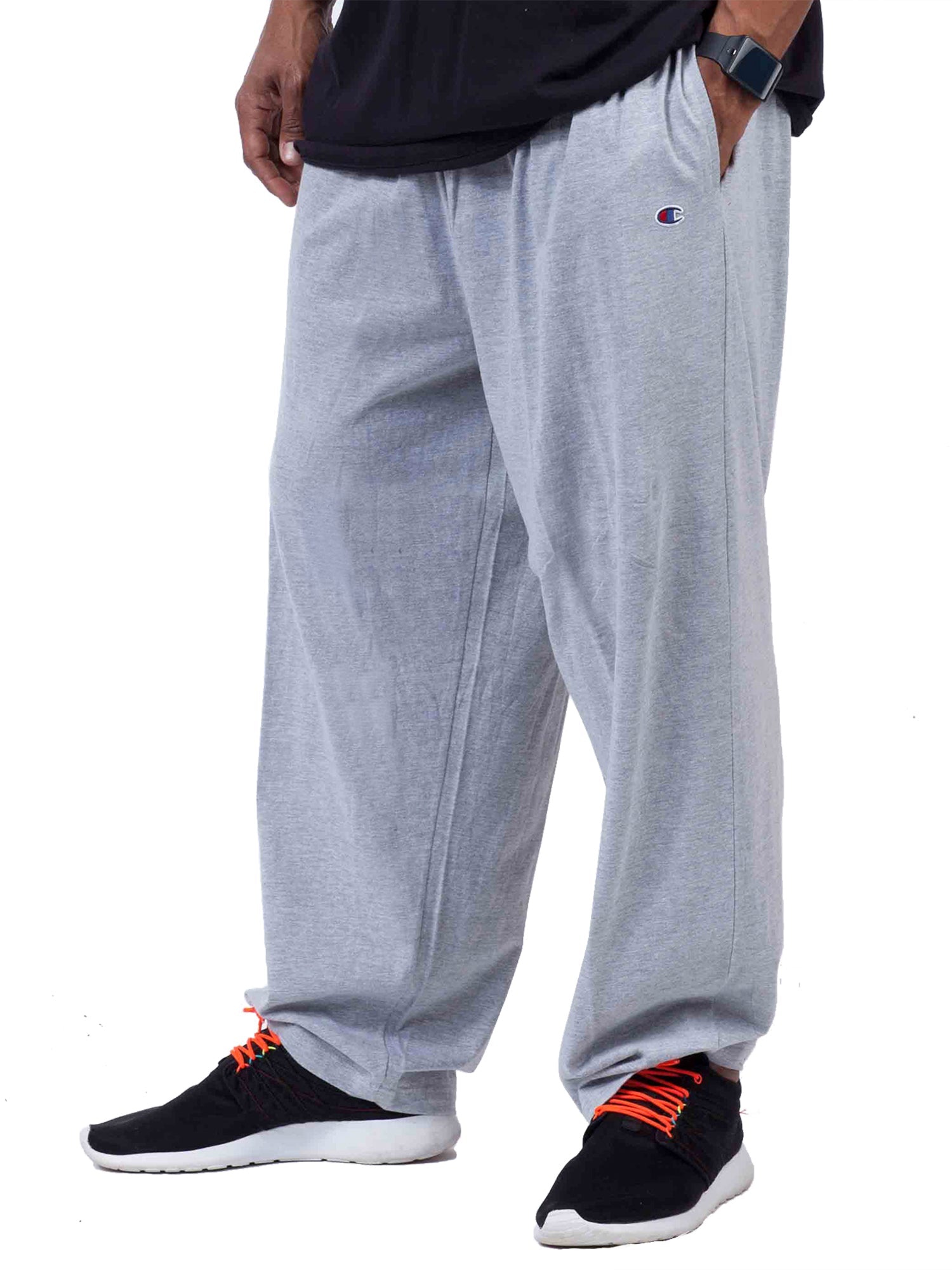  Champion Big And Tall Men's 100% Cotton Jersey Sweatpants - Heather Grey - Bonton