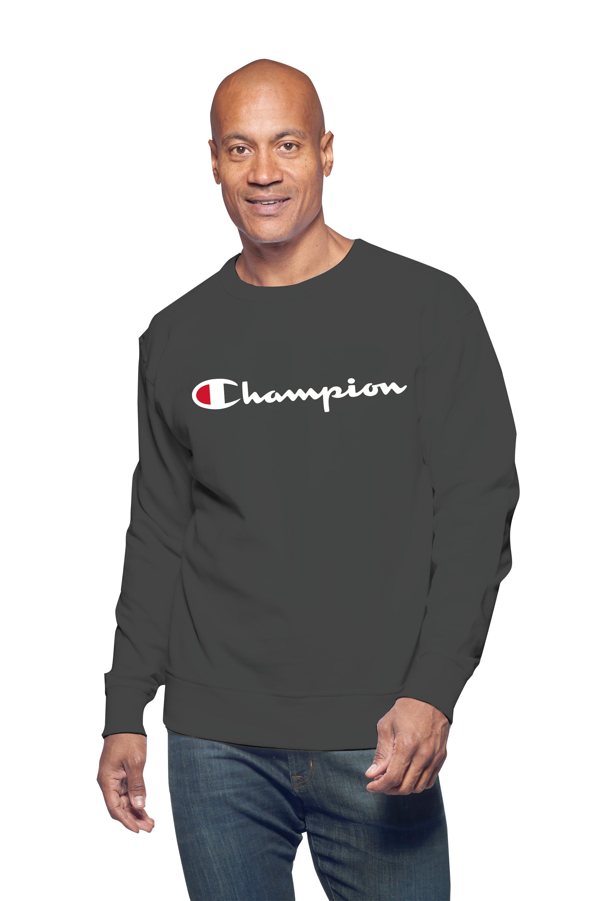  Champion Champion Big And Tall Men's 100% Cotton Long Sleeve Teeshirt - Charcoal Heather - Bonton