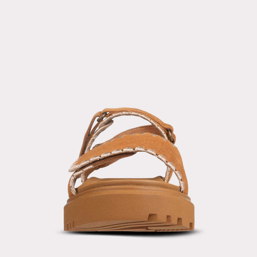  Mykos Ciara Women's Hook & Loop Sandal - Sand - Bonton