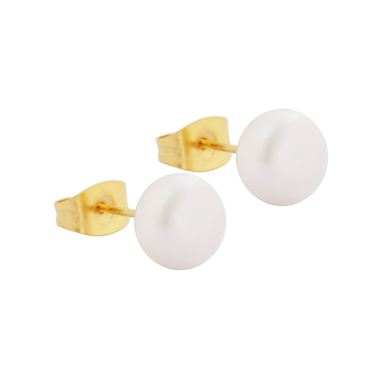  Gemesis Jewels by Edforce Classic Pearl Stud Earrings - Silver - Bonton