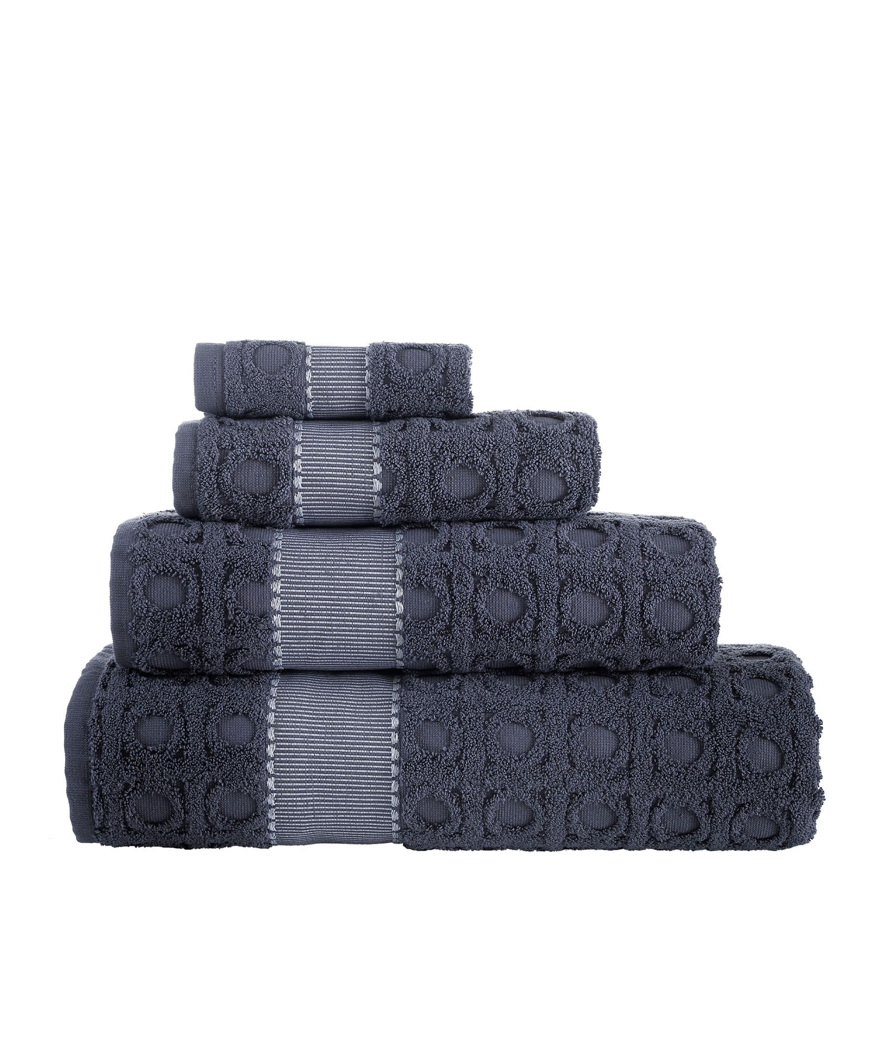  Brooks Brothers Circle in Square Wash Towel - Anthracite - Bonton