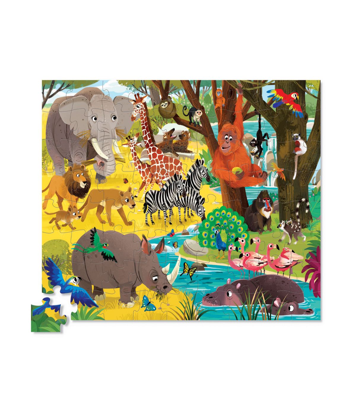 Wild Safari Round Box Puzzle: 72 Pcs Multi