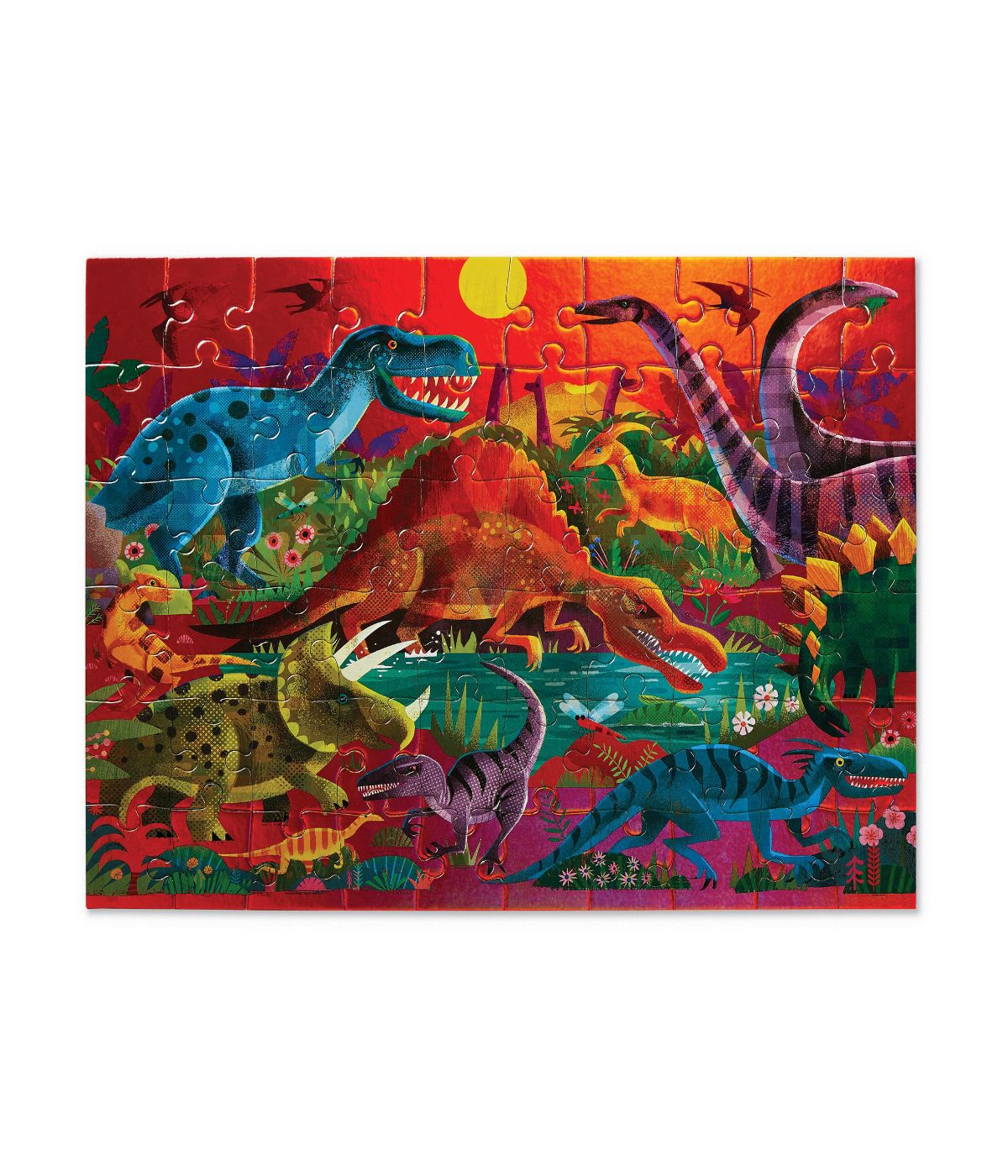  Dazzling Dinosaurs Holographic Foil Puzzle: 60 Pcs Multi - Multi - Bonton