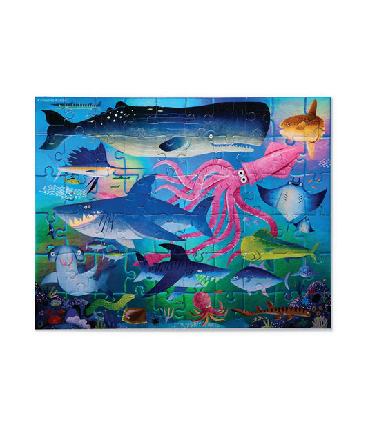 Shimmering Sharks Holographic Foil Puzzle: 60 Pcs Multi