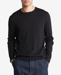 Long Sleeve Solid Extrafine Merino Crew 14Gg Black