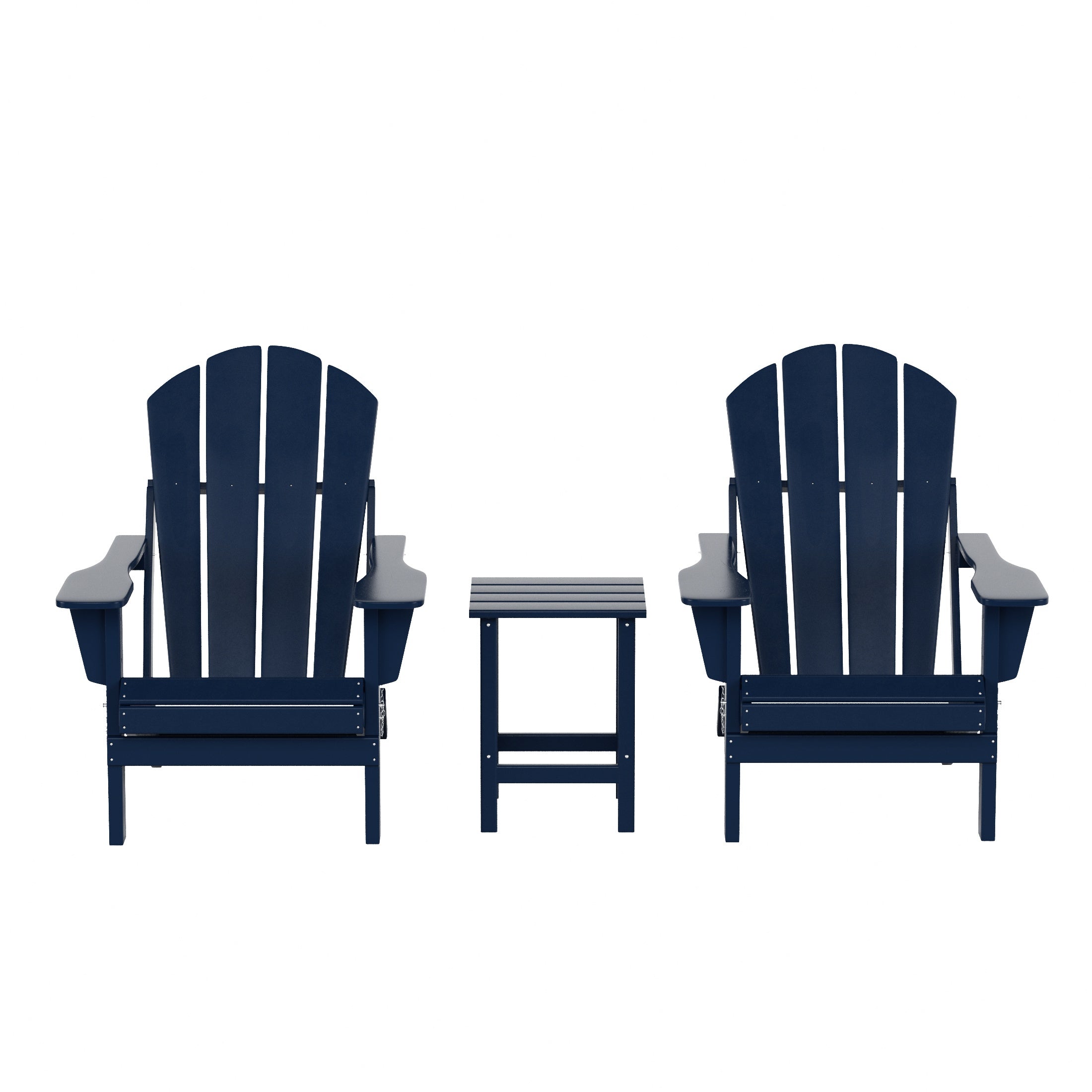  Westin Furniture 3-Piece Outdoor Patio Adirondack Conversation Seating Set - Pacific Blue - Bonton