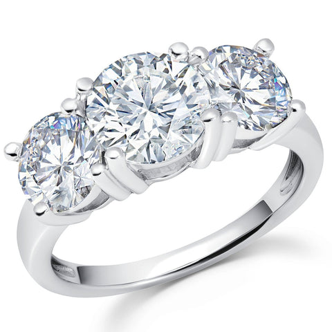 Classic Platinum Three Stone Ring