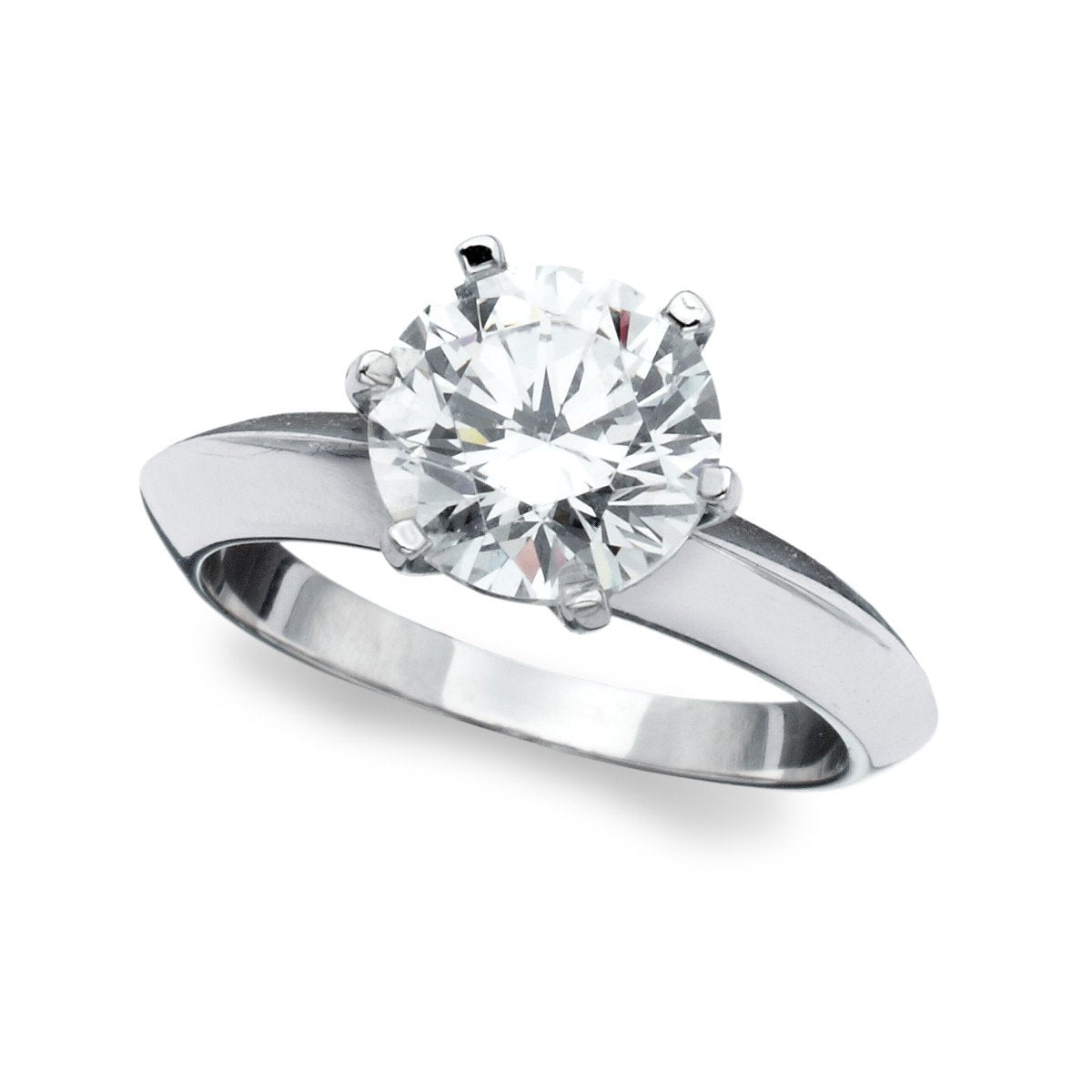  CRISLU Classic Brilliant Solitaire Ring Finished in Pure Platinum - 5 - Bonton